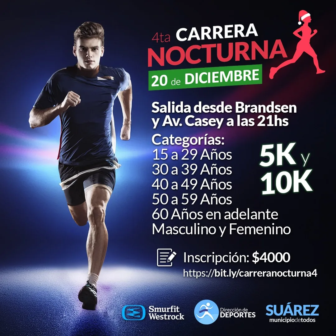 🌙🏃♀️✨ Cuenta regresiva para la 4° Carrera Nocturna: ¡No te quedes afuera! 🏃♂️🌌
