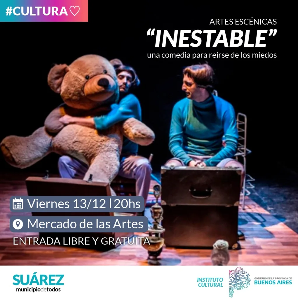 🎭La compañía Sutottos presenta en Coronel Suárez Inestable, una comedia para reírse de los miedos.