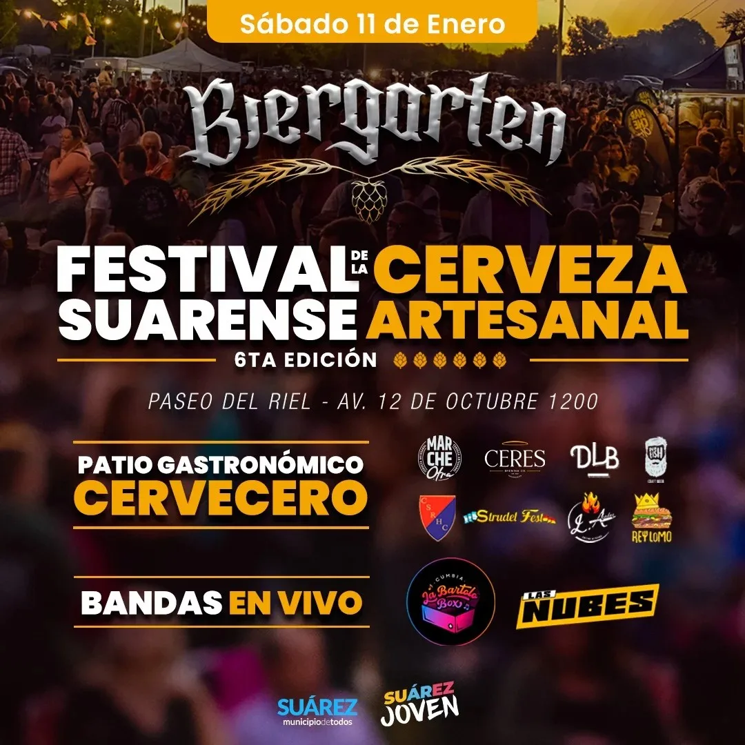 🍻 Disfrutá el verano Suarense en la 6ta Fiesta de la Cerveza Artesanal