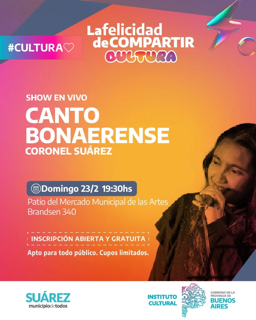 Cultura:🎶 El Programa Canto Bonaerense llega a Coronel Suárez
