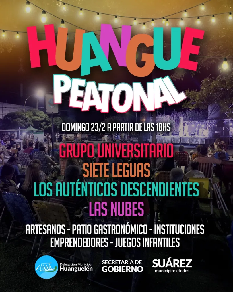 🥳¡Llega Huangue Peatonal a mover el 2025 con una noche única de música, arte y sabor!