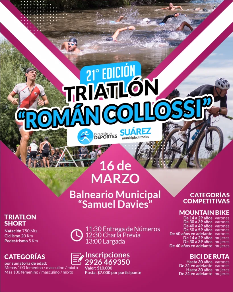 🏃‍♂️‍➡️¡Prepárate  para la 21º Edición del Triatlón "Román Collossi"!