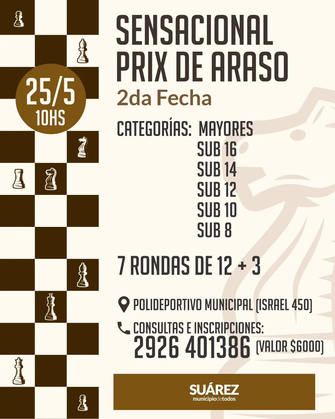 🙌Coronel Suárez sede de la segunda fecha del Prix de Ajedrez♟️