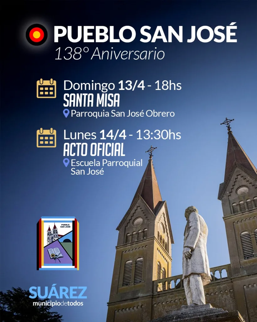 🎉Pueblo San José conmemora su 138° aniversario Unidos por la historia, el trabajo y la fe