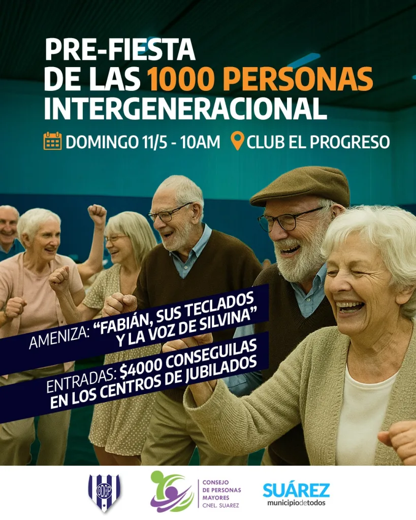 🥳Todo listo para vivir la Pre-Fiesta de las 1000 Personas Intergeneracional🥂
