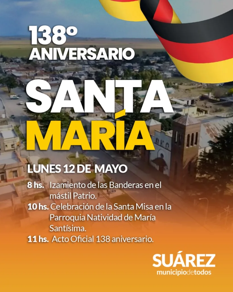 🇩🇪Pueblo Santa María conmemora su 138° aniversario
