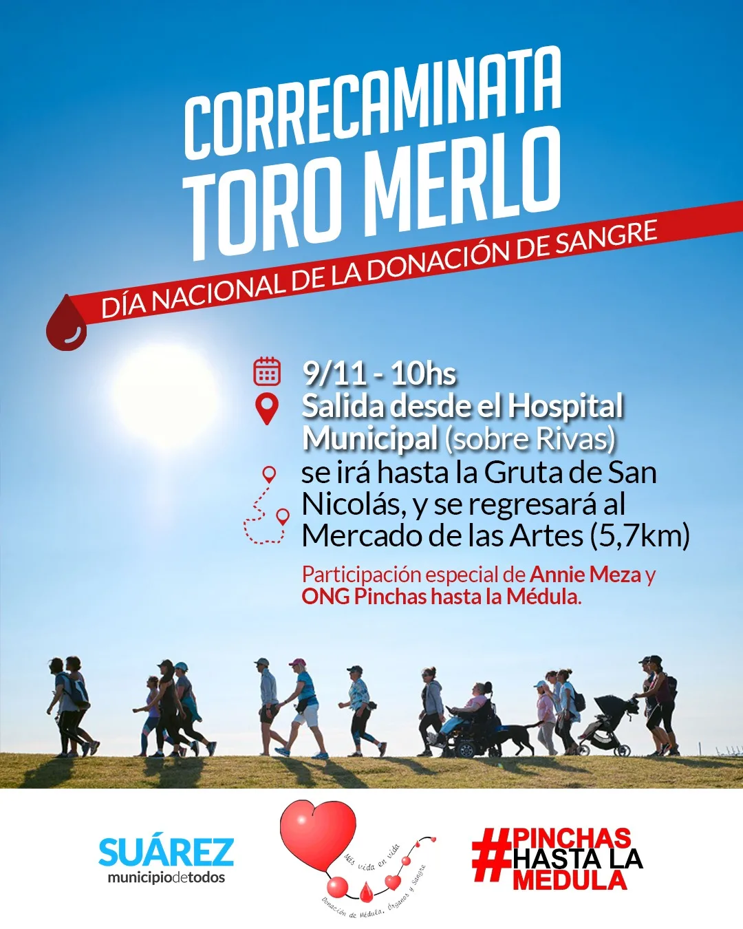 🏃‍♀️Correcaminata “Toro Merlo” en el Día Nacional del Donante de Sangre