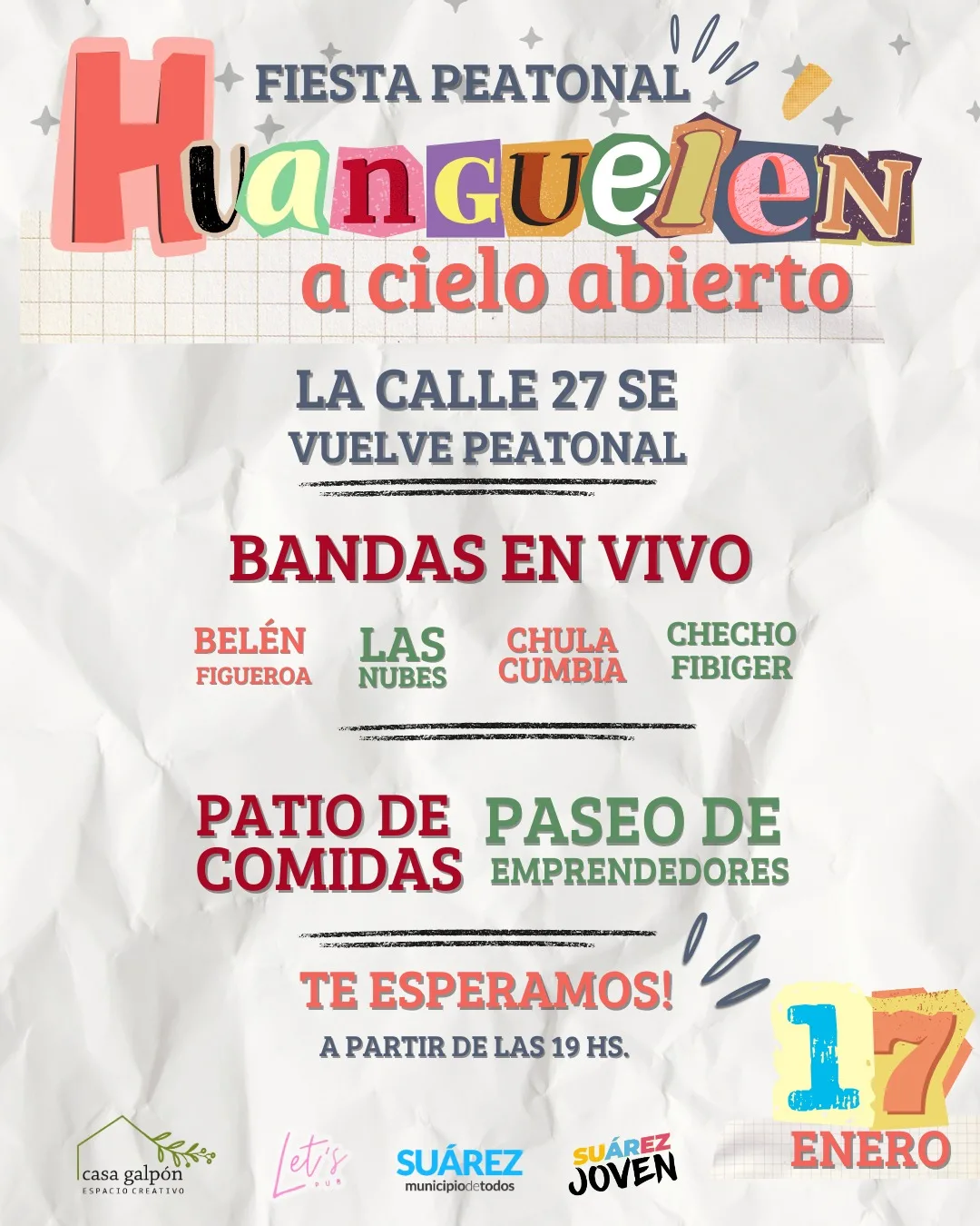 ✨Se viene la primera edición de HUANGUELÉN A CIELO ABIERTO "Fiesta peatonal"