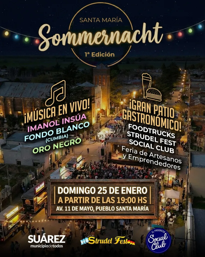 🌟Santa María se prepara para vivir la primera edición de “Sommernacht”, la Noche de Verano 2026