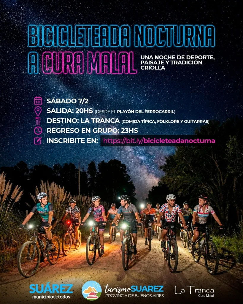 "🚴‍♂️ Bicicleteada Nocturna a Cura Malal "
