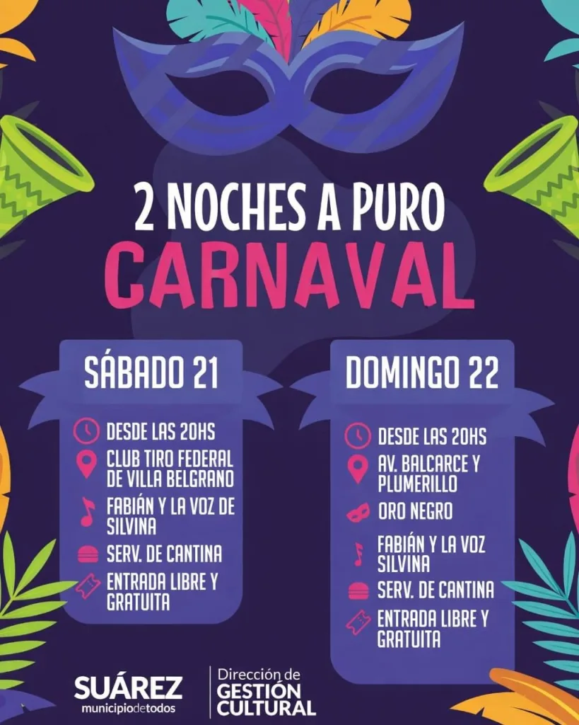 🎉Preparate para vivir dos noches a puro Carnaval