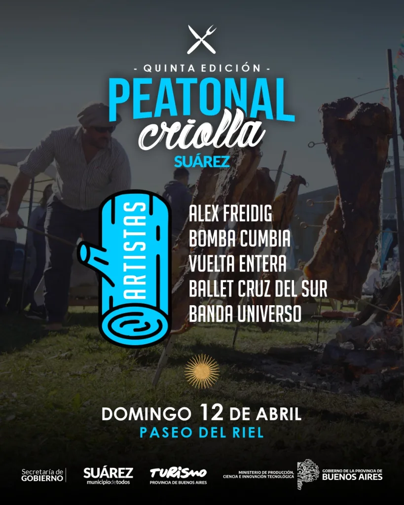 🔥 Este domingo, Suárez se enciende: vuelve la Peatonal Criolla y no te la podés perder