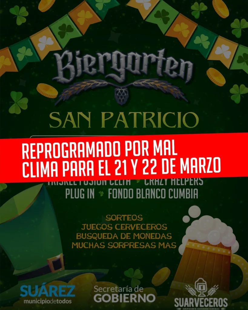 ‼️Se reprograma la Biergarten por cuestiones climáticas