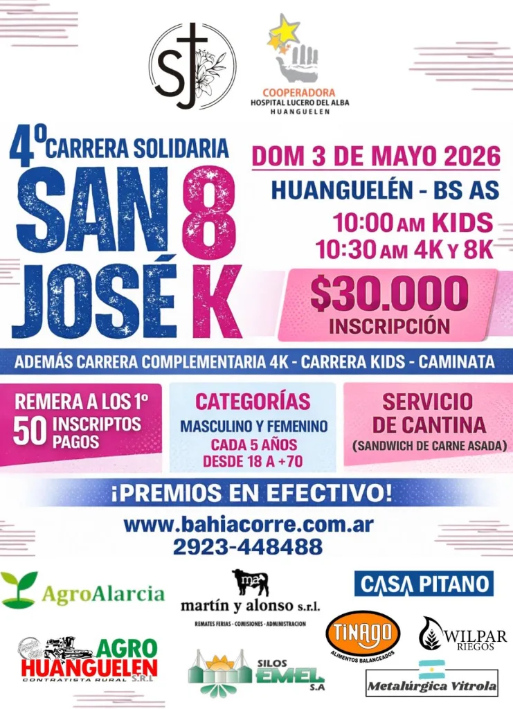 🏃‍♂️ Se viene la 4° Carrera Solidaria San José 8K 🏃‍♀️