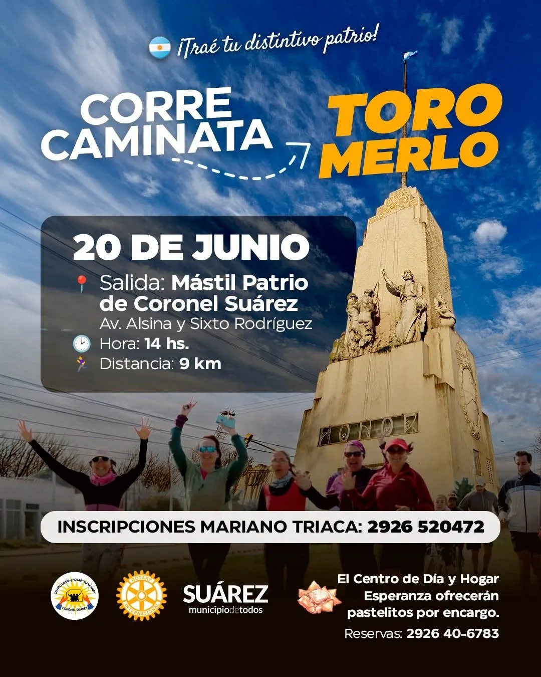 🇦🇷¡Celebremos juntos el día de la Bandera con una Correcaminata "Toro Merlo"! 🇦🇷