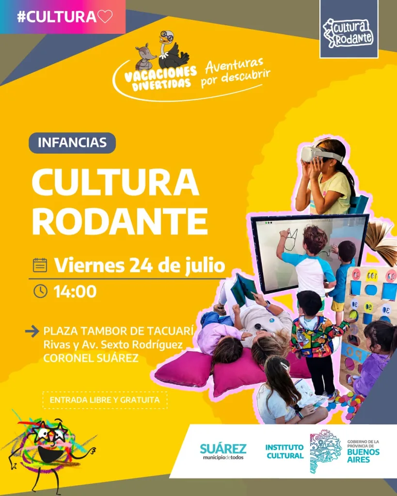 🎪 Cultura Rodante llega a Coronel Suárez para disfrutar las vacaciones de invierno.